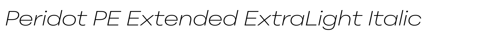 Peridot PE Extended ExtraLight Italic image
